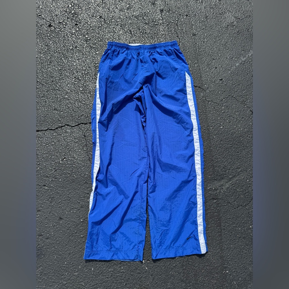 Nike Blue and White Joggers with Athletic Stripes